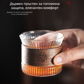 Стъклена чаша за чай, устойчива на изгаряне, малка чаша за чай, комплект за кунг-фу чай с чук за чай, главна чаша за чай за домашна употреба