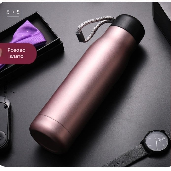 Трансгранична термо чаша от неръждаема стомана в американски стил с малка уста, слинг чаша, матирано покритие, спортна чаша за открито, рицарска чаша, подаръчна рекламна чаша