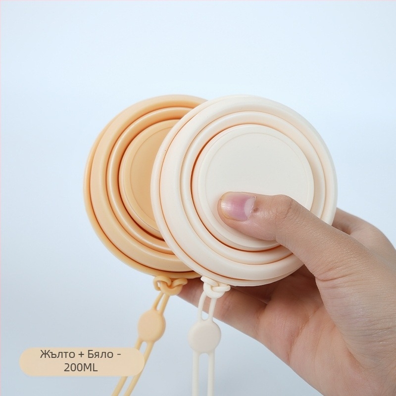 Преносима сгъваема чаша за вода, преносима компресионна чаша за уста, силиконова чаша за пътуване, къмпинг, сгъваема чаша за зъби, хранителен клас