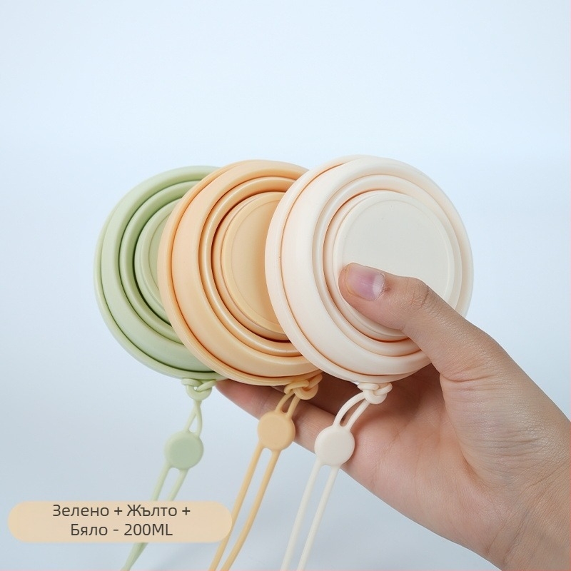 Преносима сгъваема чаша за вода, преносима компресионна чаша за уста, силиконова чаша за пътуване, къмпинг, сгъваема чаша за зъби, хранителен клас