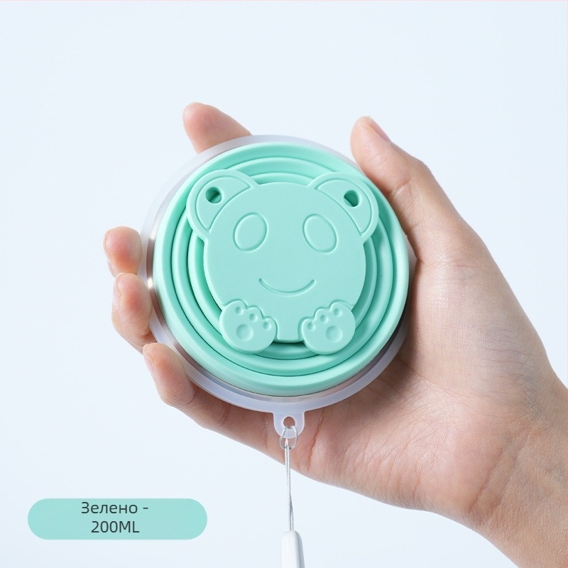 Преносима сгъваема чаша за вода, преносима компресионна чаша за уста, силиконова чаша за пътуване, къмпинг, сгъваема чаша за зъби, хранителен клас