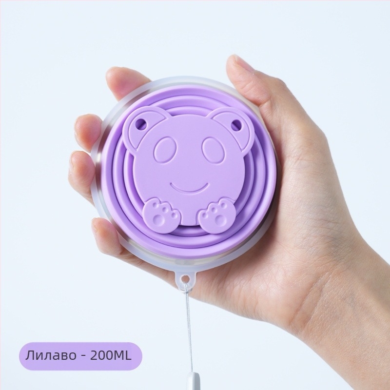 Преносима сгъваема чаша за вода, преносима компресионна чаша за уста, силиконова чаша за пътуване, къмпинг, сгъваема чаша за зъби, хранителен клас