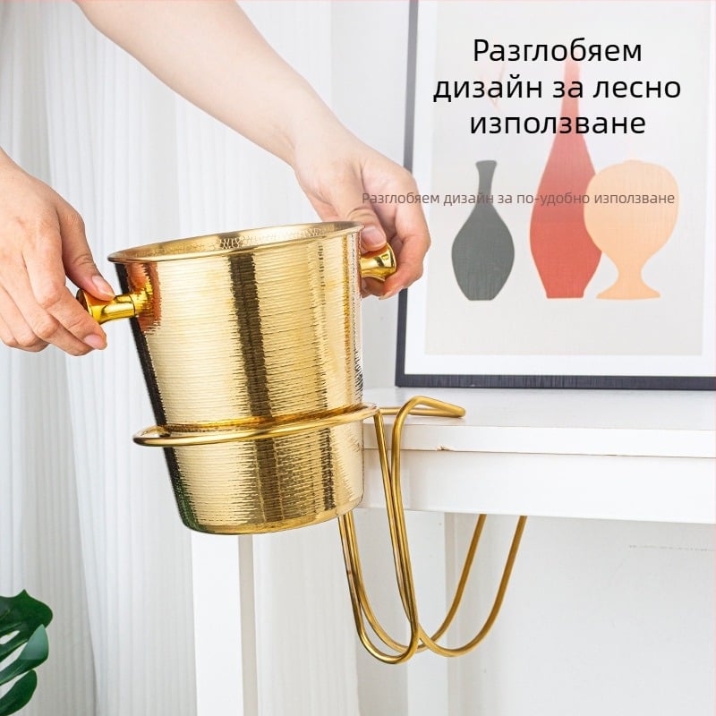 Нов удебелен настолен висок стелаж от неръждаема стомана, скоба за съхранение на KTV кофа за лед, кофа за шампанско, кофа за червено вино с лед