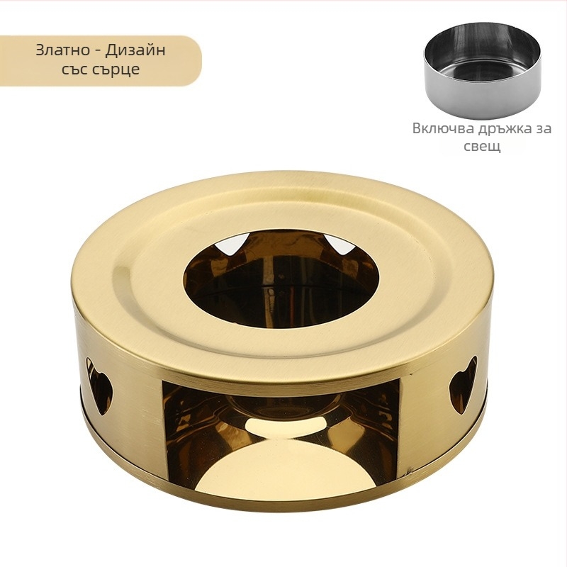 Неръждаема стомана, нагревател за чай „направи си сам“, кръгла основа за свещи, нагревател за чай на открито, удобен нагревател на едро