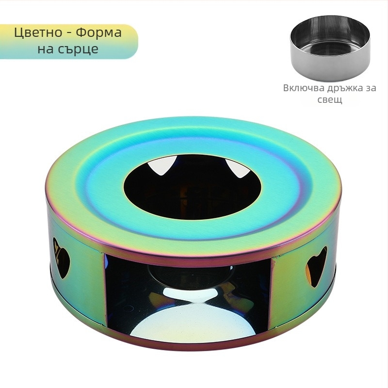 Неръждаема стомана, нагревател за чай „направи си сам“, кръгла основа за свещи, нагревател за чай на открито, удобен нагревател на едро