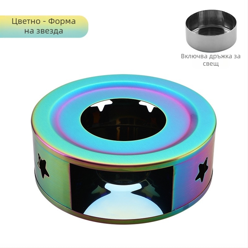 Неръждаема стомана, нагревател за чай „направи си сам“, кръгла основа за свещи, нагревател за чай на открито, удобен нагревател на едро