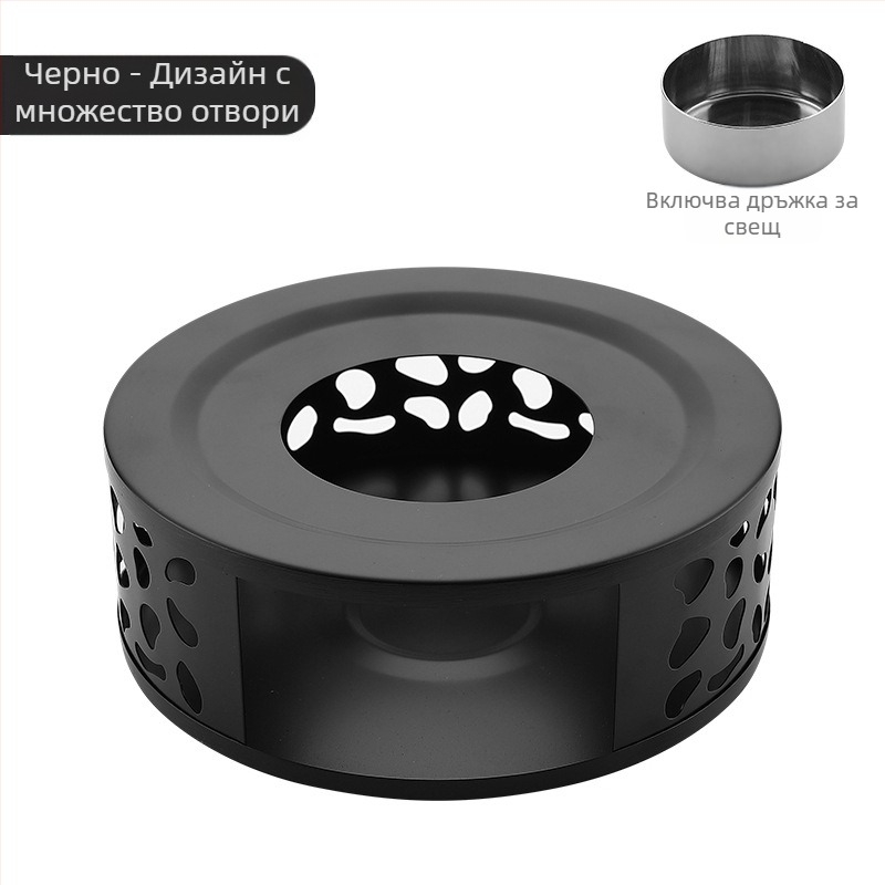 Неръждаема стомана, нагревател за чай „направи си сам“, кръгла основа за свещи, нагревател за чай на открито, удобен нагревател на едро