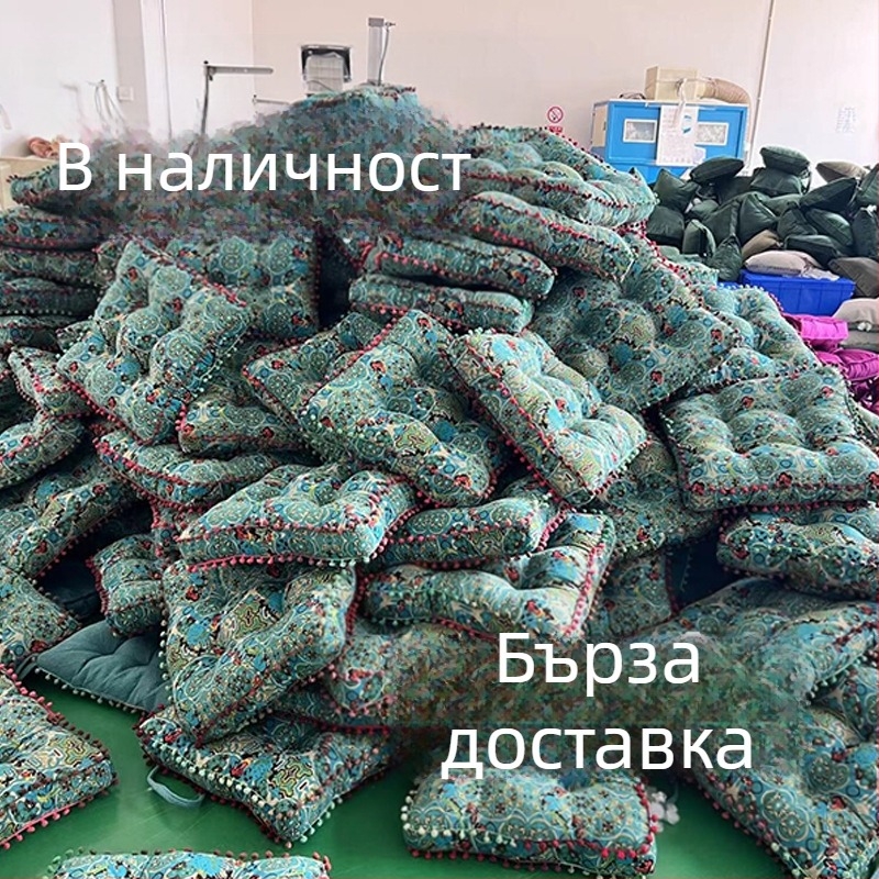 Amazon Lazy Floor Futon от памук и ленен плат Tatami Mat Голяма кръгла възглавница Удебелена квадратна възглавница за стол