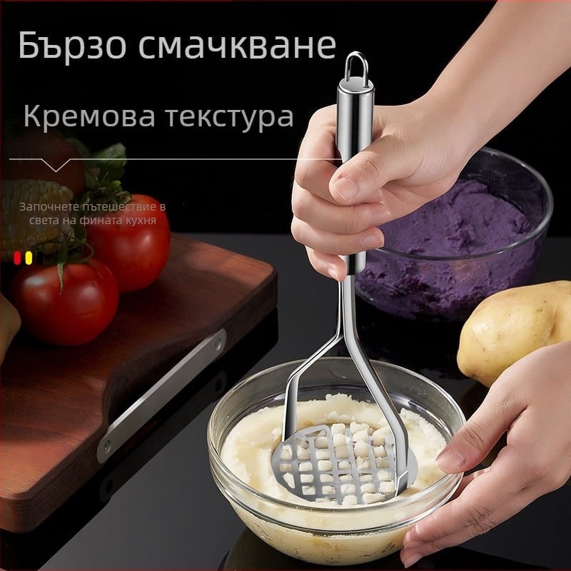 Кухненска преса за картофи от неръждаема стомана, домашен инструмент за преса за картофи, ръчна преса за бебешка храна, инструмент за добавки
