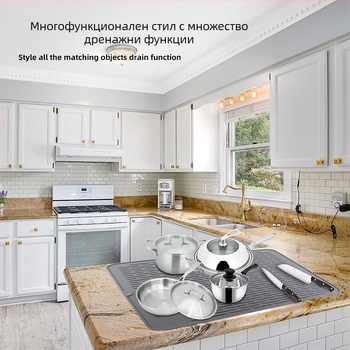 Силиконова подложка за кухненски плот, подложка за чаши за чинии, подложка за маса за хранене, неплъзгаща се дъска за рязане, фиксирана топлоизолационна подложка, подложка за тенджери, подложка за купа, антиперманентна подложка