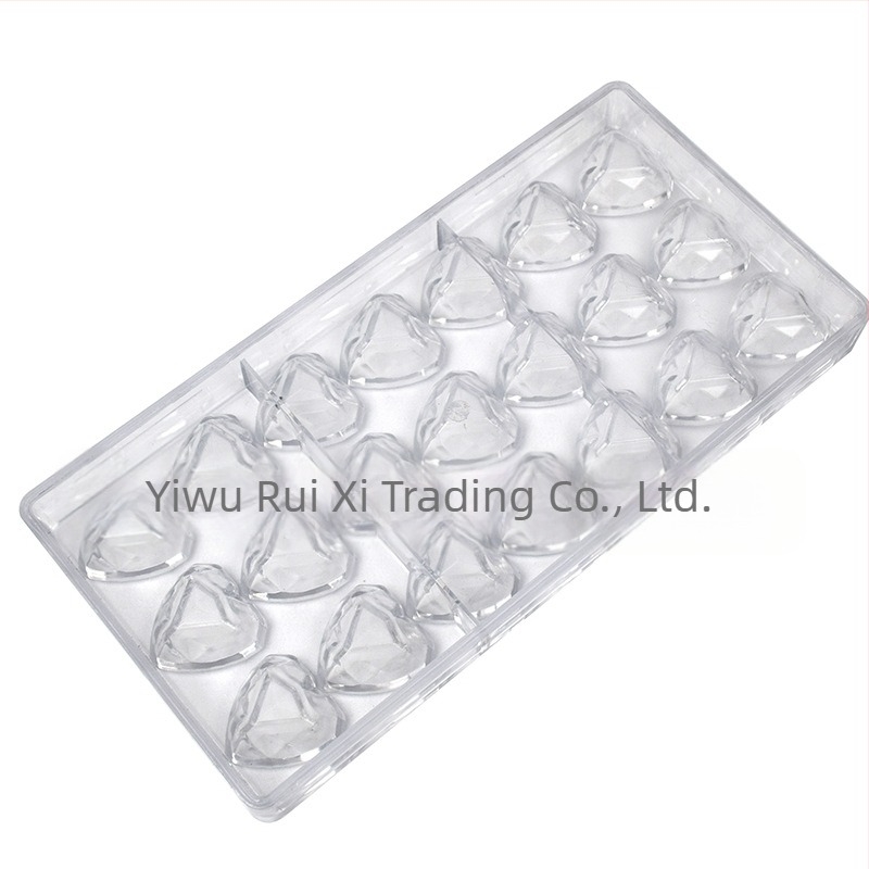 Форма за шоколад Love Diamond, пластмасова диамантена форма за печене на шоколадови бонбони с диамантено сърце