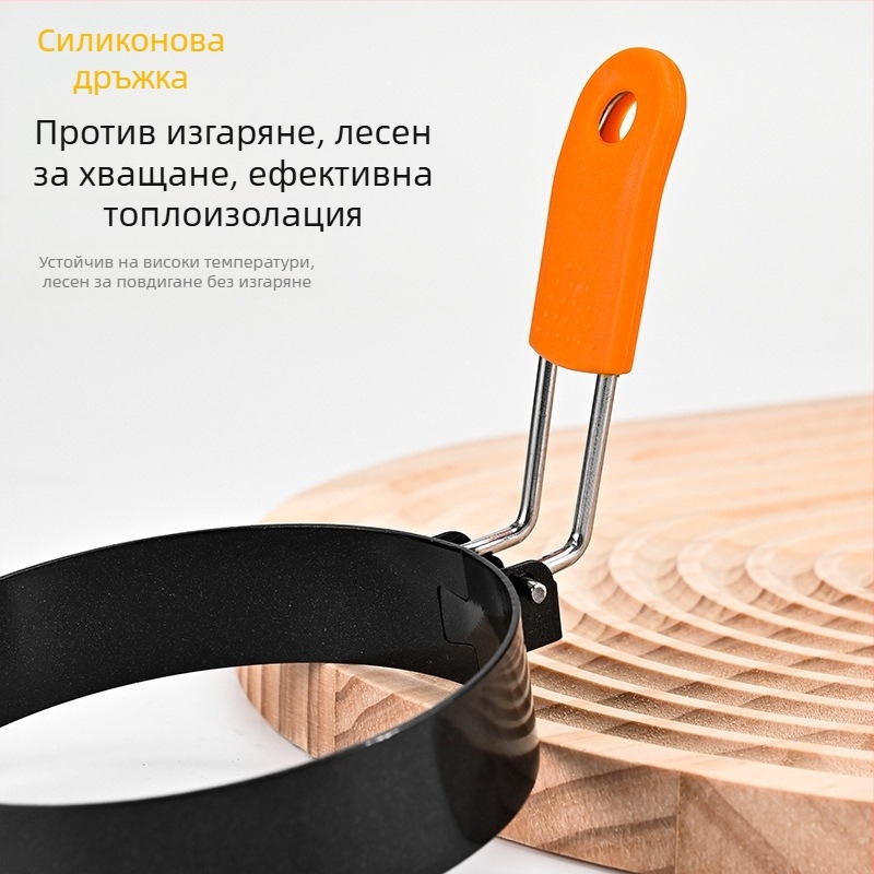 на склад кръгъл пръстен за яйца от неръждаема стомана с незалепващо покритие, омлет с яйца, комплект форми за омлет с незалепващо покритие, кухненски джаджи с незалепващо покритие