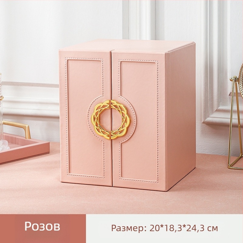 Кутия за съхранение на бижута Little Red Book Light Луксозна домакинска кутия за бижута с голям капацитет, многослойна кутия за бижута за обеци и пръстени