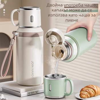 Термос от неръждаема стомана 316, специална чаша за деца и ученици, подходяща за училище, с висока цветна стойност, голям капацитет, преносима чаша за открито