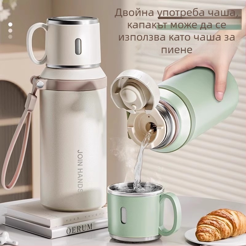 Термос от неръждаема стомана 316, специална чаша за деца и ученици, подходяща за училище, с висока цветна стойност, голям капацитет, преносима чаша за открито