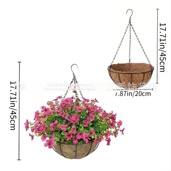 Трансгранично изкуствено цвете Коледна желязна рамка кокосова палма висяща кошница фалшива виолетова декорация външна висяща кошница за входна врата висяща орхидея на едро