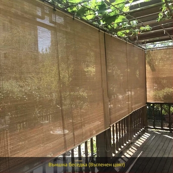 Китайски едро бамбукови завеси завеса инженерство ролетни щори сенник за слънцезащитен кабинет балкон чайна стая кръгли копринени ролетни щори засенчване на чайна стая