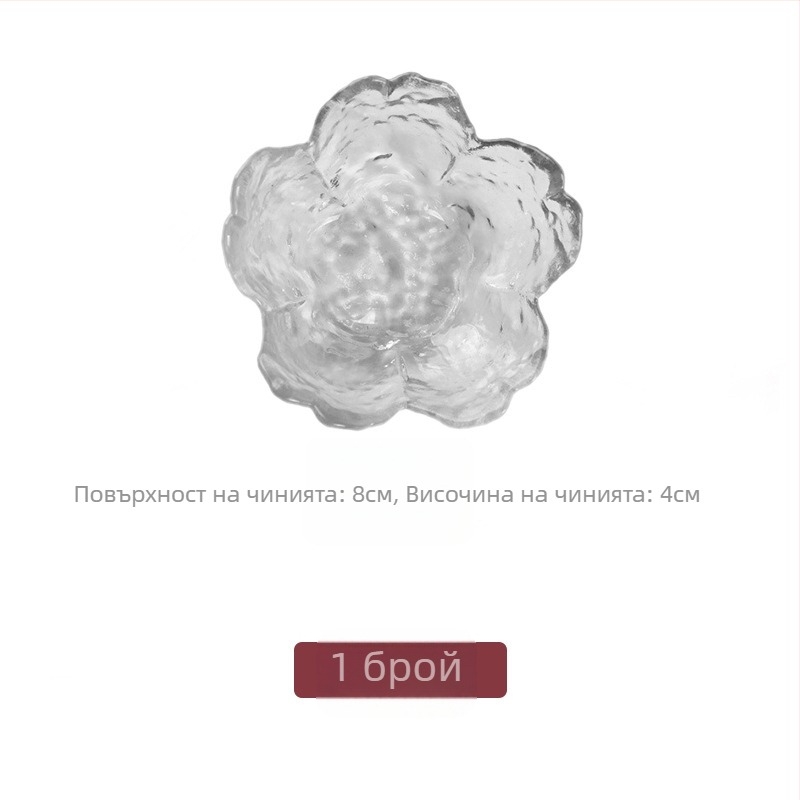 Следобеден чай, японска стъклена чиния с вкус на черешов цвят, чиния за сос, малка купа, домакински оцет, чиния за гореща тенджера