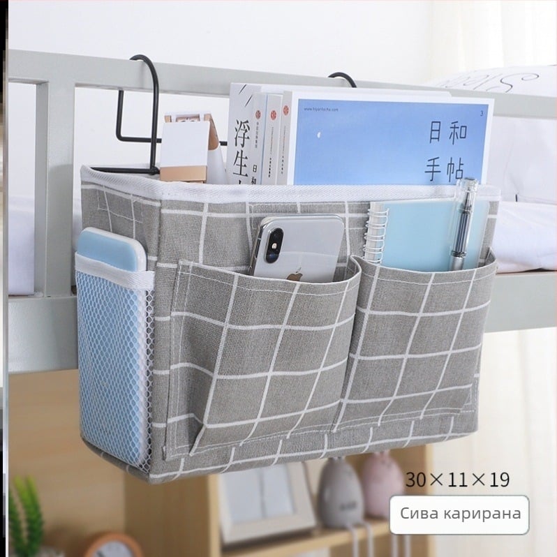 Многофункционална чанта за нощно шкафче, висяща кошница за нощно шкафче в общежитие, платнена кошница за легло, съхранение на артефакт