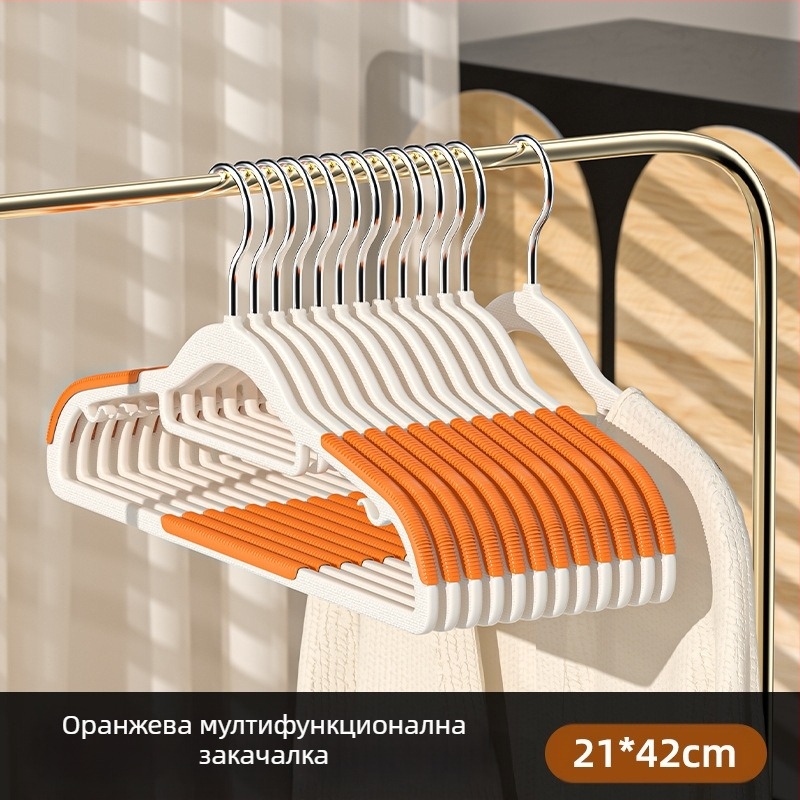 Безплатна доставка Двупозиционна закачалка, безшевна, противоплъзгаща се, презрамка за дрехи, сушене на дрехи, домашен гардероб за студентско общежитие, довършителни работи