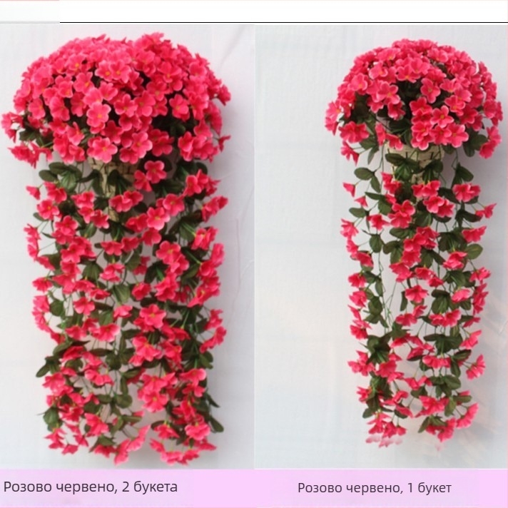 Сватбена виолетова стена за окачване с имитация на цвете от ратан, домашно обзавеждане с изкуствени цветя, имитация на растение хортензия, окачено на стена цвете