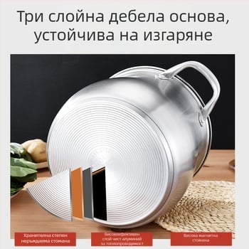 304 неръждаема стомана висока тенджера за супа, задълбочена, голям капацитет, барабанен тип, двойно дъно, тенджера за супа, тенджера за супа, тенджера за супа, тенджера за супа, подаръчна тенджера