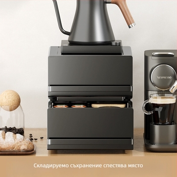 Кухненска стойка за съхранение на кафе машина, многофункционална стойка за съхранение на чайник, кутия за съхранение на капсули за чай и кафе