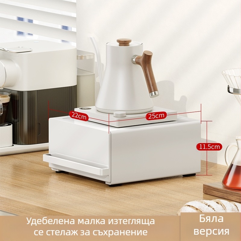 Кухненска стойка за съхранение на кафе машина, многофункционална стойка за съхранение на чайник, кутия за съхранение на капсули за чай и кафе