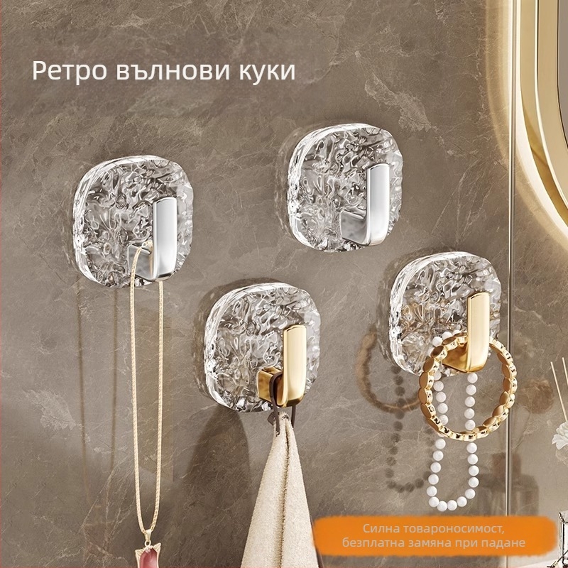 Лека луксозна кука за ледник, силно лепяща, безшевна, неперфорирана, кука за тоалетна, кука за кухненска врата, кука за абсорбатор