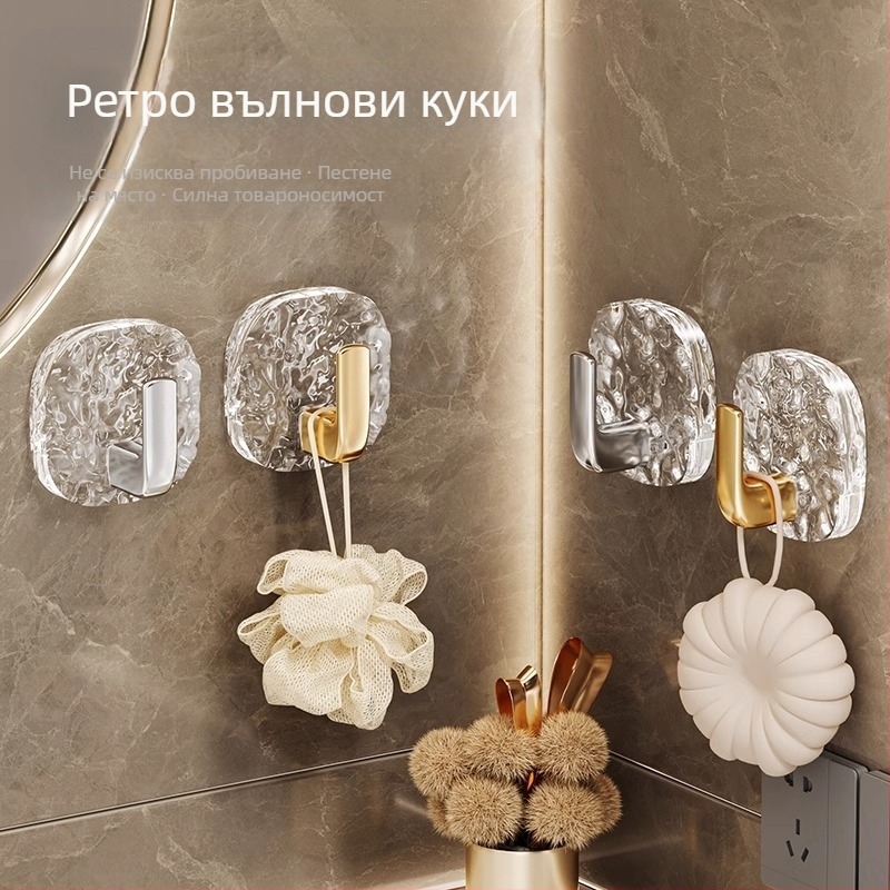 Лека луксозна кука за ледник, силно лепяща, безшевна, неперфорирана, кука за тоалетна, кука за кухненска врата, кука за абсорбатор