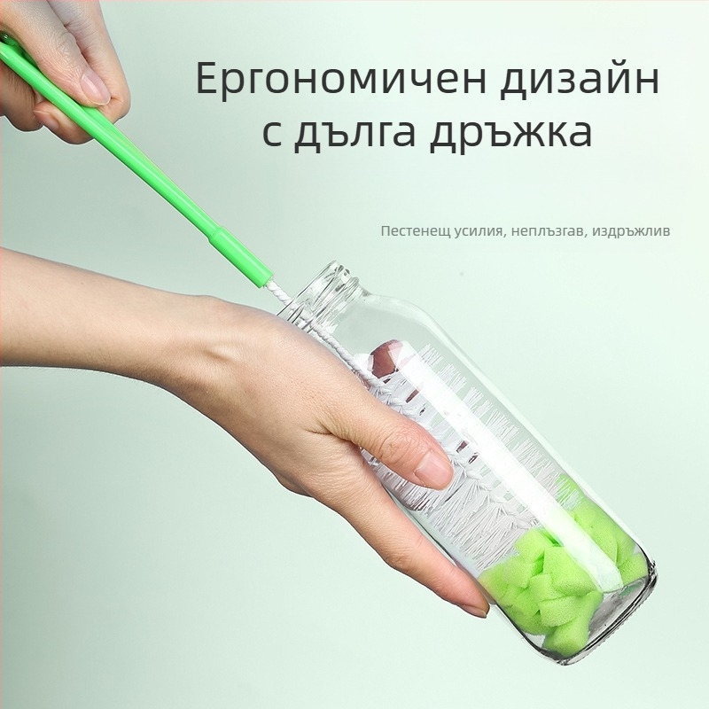 10 юана магазин полипропиленова четка за почистване може да се окачи гъбена глава четка за чаши с дълга дръжка четка за тенджери ежедневни нужди едро четка за почистване