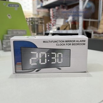 Извит екран огледален часовник LED светещ дисплей регулируема яркост трансграничен креативен настолен електронен будилник с голям екран
