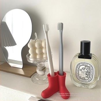 Баня, креативни гумени ботуши, държач за четка за зъби, настолен, двойка, баня, без перфоратор, интернет, знаменитост, семейство, обикновен, анимационен, сладък