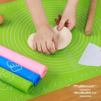 Удебелена силиконова подложка, подложка за месене с хранителен клас, голяма домакинска кухненска и подложка, повърхностна подложка, силиконова и панелна дъска за рязане