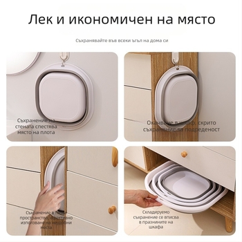 Сгъваем умивалник за общежитие, студентски, бебешки, преносим, за пътуване, компресионен, домакински, правоъгълен