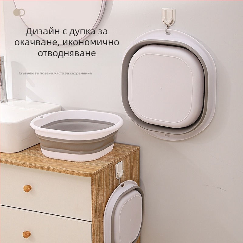 Сгъваем умивалник за общежитие, студентски, бебешки, преносим, за пътуване, компресионен, домакински, правоъгълен