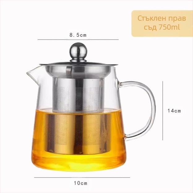 Електрическа керамична кана за чай, стъклена кана, здравна кана, чисто стъкло, високо боросиликатна кана с голям капацитет, може да побира студена вода