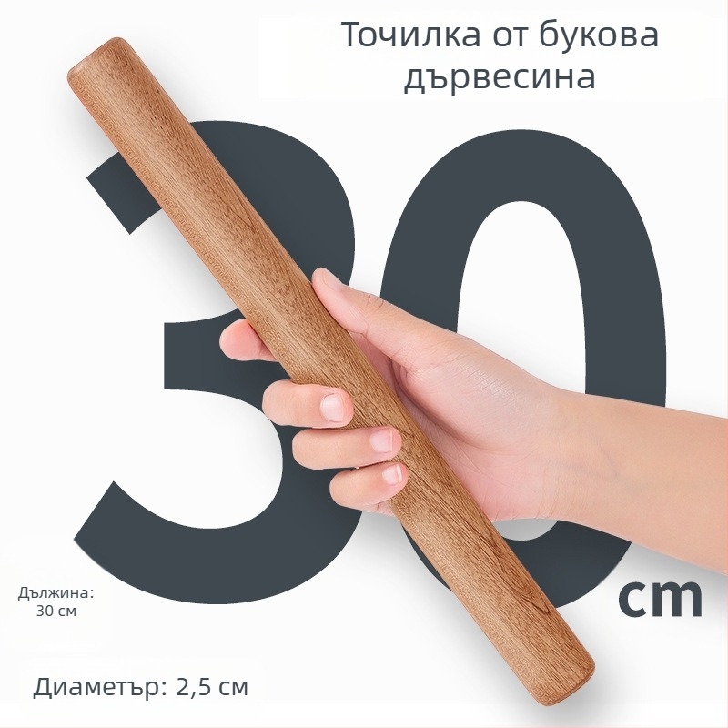 Точилка от масивна дървесина, удължена кожа за кнедли, специален валяк за печене, щифт за притискане, точилка за домакински юфка