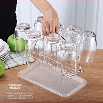 304 Неръждаема стомана Поставка за чаши за вода Домакинска поставка за чаши Креативна закачалка за стъкло Поставка за чаши за вода за съхранение Разпродажба