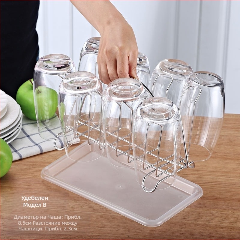 304 Неръждаема стомана Поставка за чаши за вода Домакинска поставка за чаши Креативна закачалка за стъкло Поставка за чаши за вода за съхранение Разпродажба