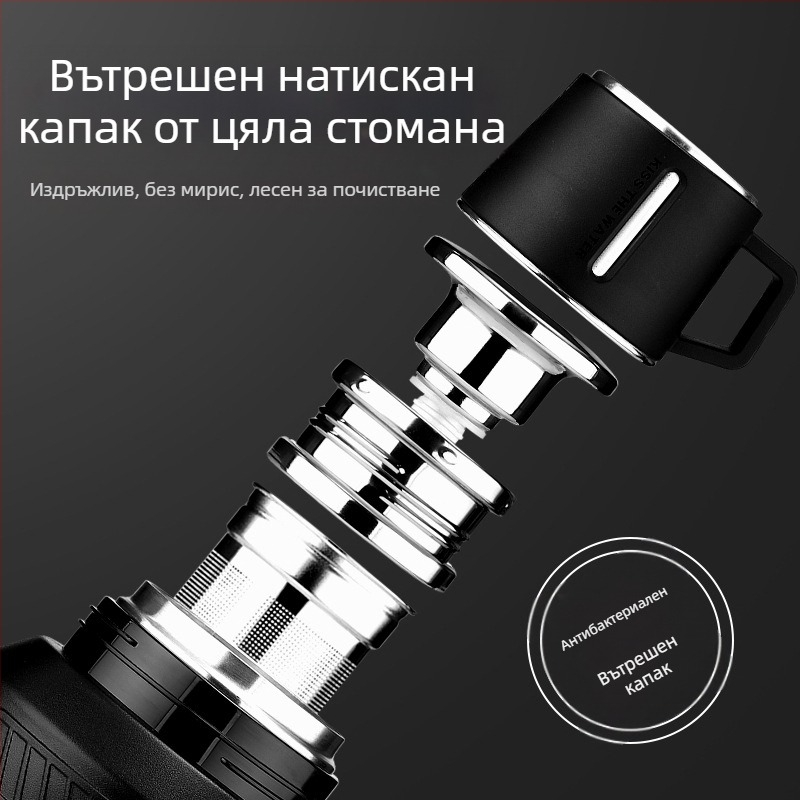 Термос Qihu с голям капацитет 6 литра, преносим термос за кола, изцяло от неръждаема стомана 316, кана за вода