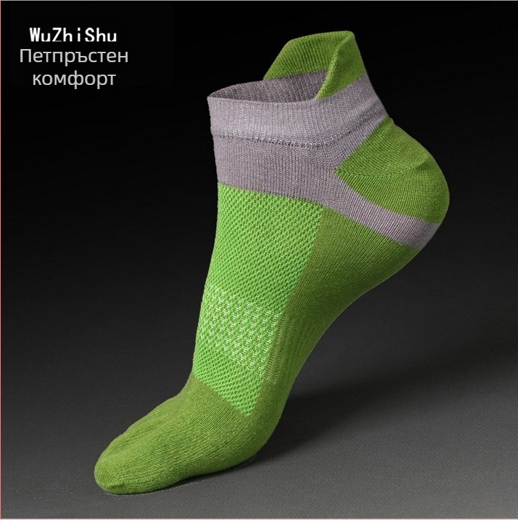 Мъжки чорапи с пет пръста Shu, къси тръбички от памучен конец с мрежа, пролетни и летни, с ниска страна, на едро, d do