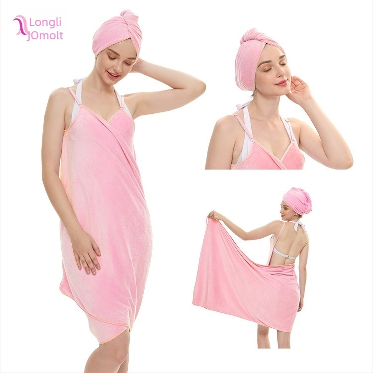Кърпа Bainard за красота, кърпа за баня, презрамка, пола от коралов полар, бързосъхнеща, удебеляваща, увеличаване на едро