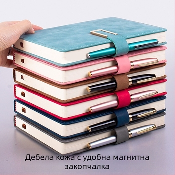 Бележник от удебелена кожа с катарама, бизнес хора, обикновени студенти, 5 срещи, книга за записване, изкуство