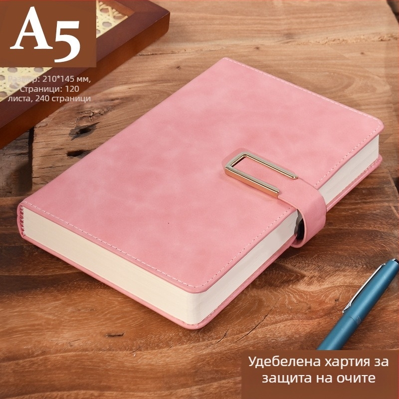 Бележник от удебелена кожа с катарама, бизнес хора, обикновени студенти, 5 срещи, книга за записване, изкуство