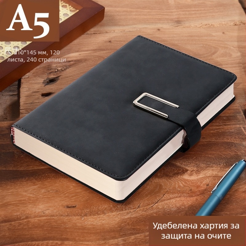 Бележник от удебелена кожа с катарама, бизнес хора, обикновени студенти, 5 срещи, книга за записване, изкуство