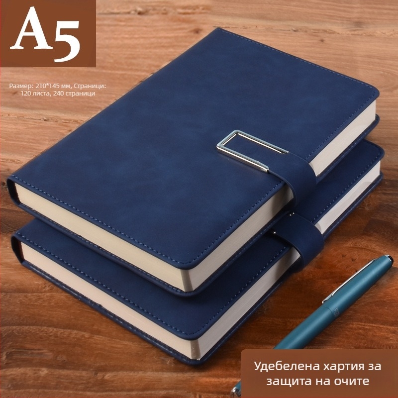 Бележник от удебелена кожа с катарама, бизнес хора, обикновени студенти, 5 срещи, книга за записване, изкуство