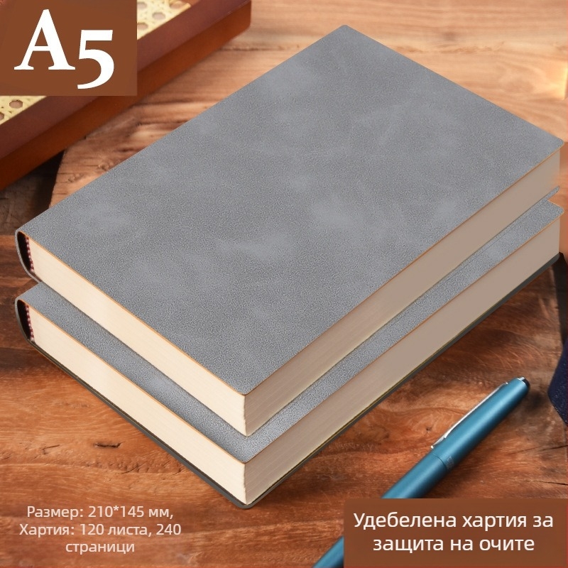 Бележник от удебелена кожа с катарама, бизнес хора, обикновени студенти, 5 срещи, книга за записване, изкуство