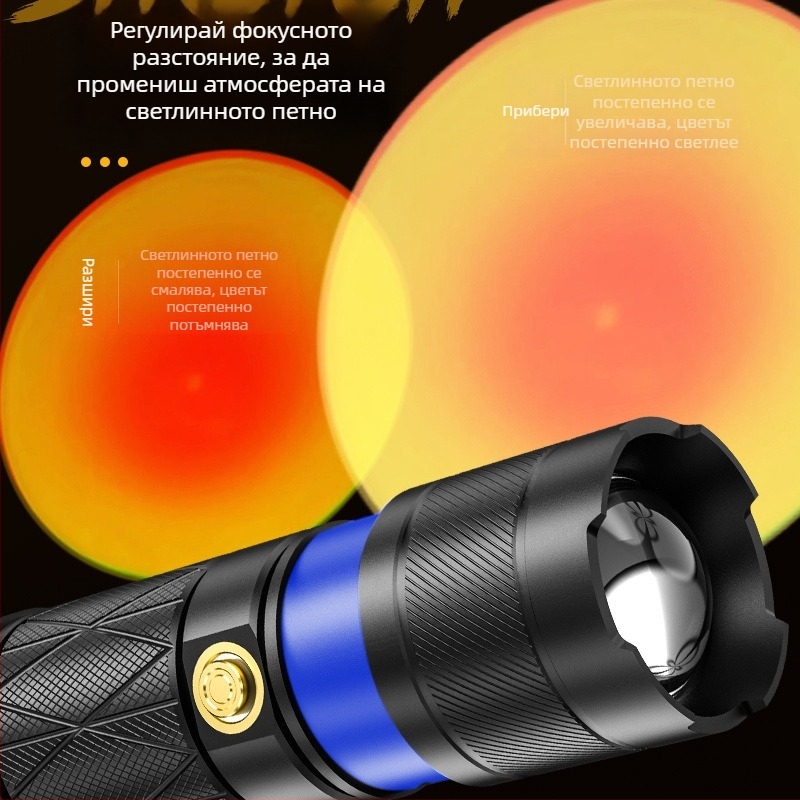 S-51 Фенерче с четири източника на светлина, преносимо фотографско фенерче с пълнеща светлина, ново USB акумулаторно фенерче на едро