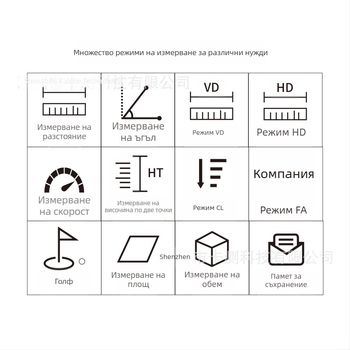 Акумулаторен телескоп, лазерен далекомер, сензорен страничен екран, гласово оповестяване, сила на звука в зоната за голф, многофункционален